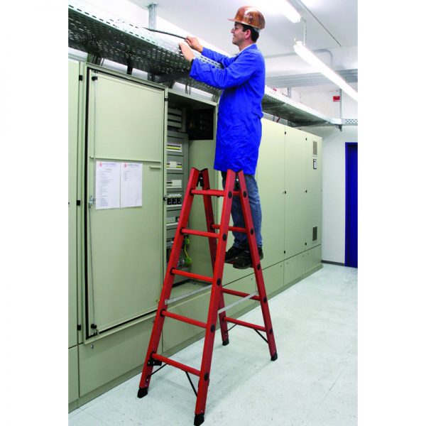Scara dubla electroizolanta Krause 2x10 trepte, max 28000 V - imagine 4