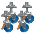 Set 4 roti pivotate cu blocare KRAUSE, diametru 150 mm