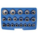 Chei tubulare „Gear Lock” 1/2″, 19 piese BGS