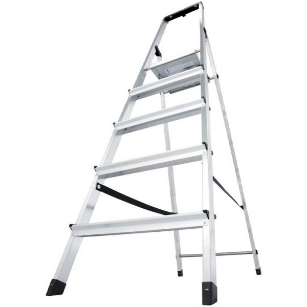 Scara Monto Solidy dubla cu trepte pe o parte Krause 5 trepte - imagine 2