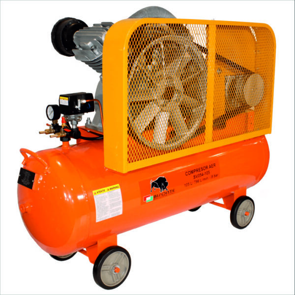 Compresor electric BISONTE SV054-105, cu ulei si transmisie prin curea - imagine 4
