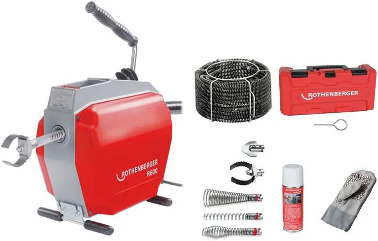 Masina electrica desfundat canalizare Rothenberger R600 cu accesorii 16+22 mm - imagine 5