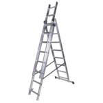 Scara tripla aluminiu Bisonte STR308, 3x8 trepte