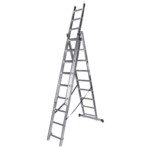 Scara tripla aluminiu Bisonte STR309, 3x9 trepte