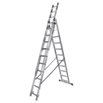 Scara tripla aluminiu Bisonte STR311, 3x11 trepte