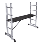 Schela cu scara dubla aluminiu h 1.4 m L 1.6 m Bisonte STR0505