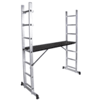 Schela cu scara dubla aluminiu h 1.96 m, L 1.60m Bisonte STR507