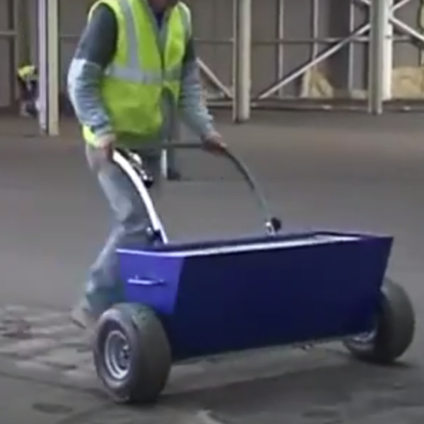 Carucior pentru imprastiere materiale finisaj pardoseli, 150kg Bisonte - imagine 2