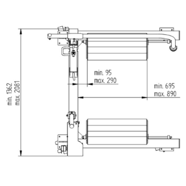 Carucior hidraulic transport roti 1600Kg Compac WD 1600 - imagine 3