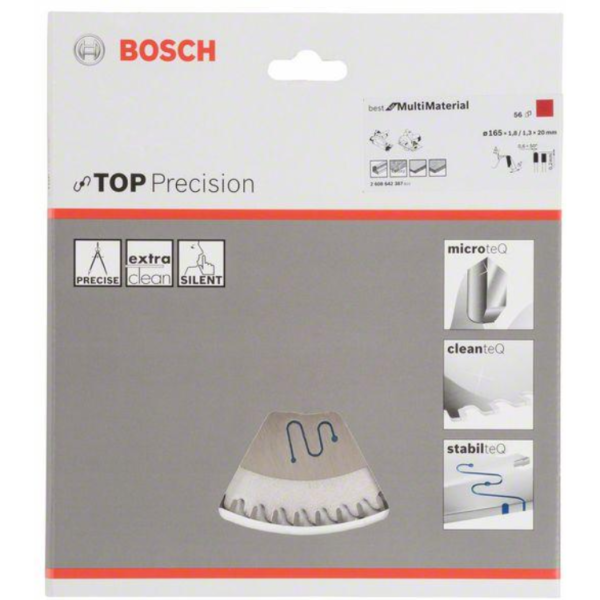 Panza de ferastrau circular Top Precision Best for Multi Material 165 x 20 x 56 dinti Bosch - imagine 2