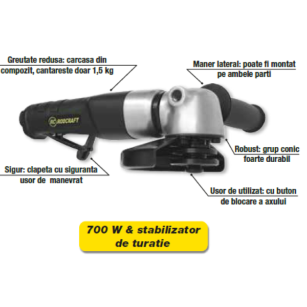 Polizor unghiular pneumatic RC7173 RODCRAFT - imagine 2