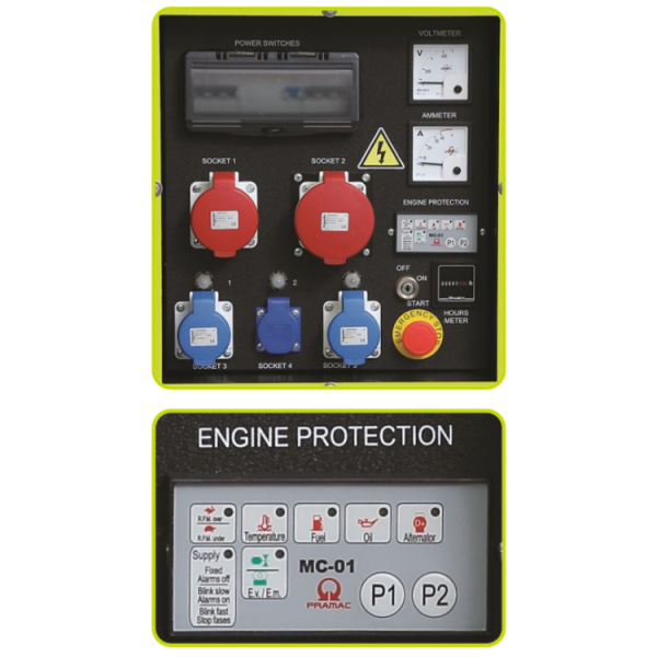 Generator curent trifazat carcasat automatizat PRAMAC GBW10Y - imagine 5