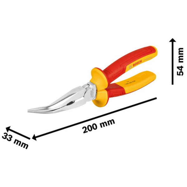 Cleste VDE cu cioc lung si indoit la 40° de 200 mm Bosch - imagine 2